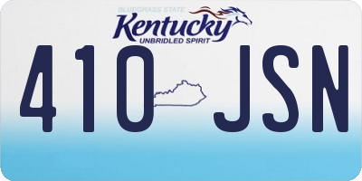 KY license plate 410JSN