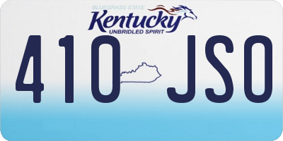 KY license plate 410JSO