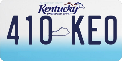 KY license plate 410KEO