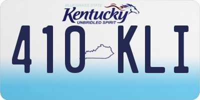 KY license plate 410KLI