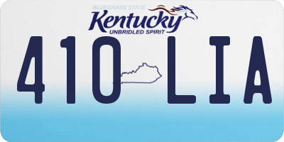KY license plate 410LIA