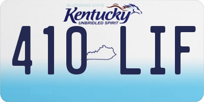 KY license plate 410LIF