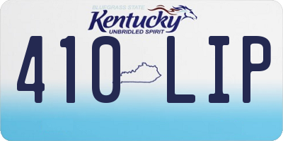 KY license plate 410LIP