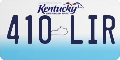 KY license plate 410LIR