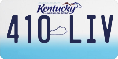KY license plate 410LIV