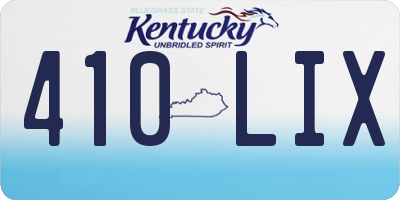 KY license plate 410LIX