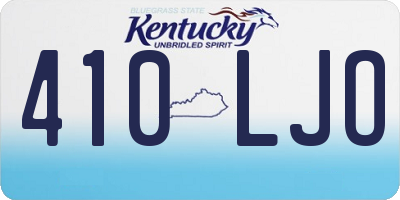 KY license plate 410LJO