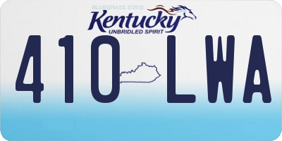 KY license plate 410LWA