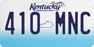KY license plate 410MNC