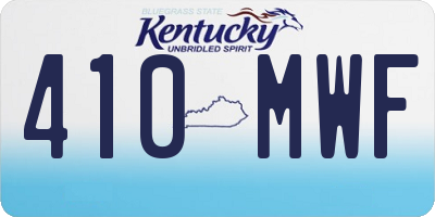 KY license plate 410MWF