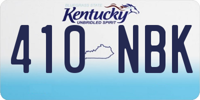 KY license plate 410NBK