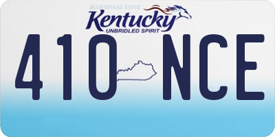 KY license plate 410NCE