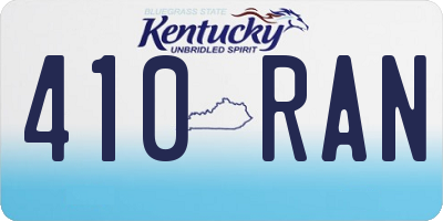 KY license plate 410RAN