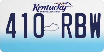 KY license plate 410RBW