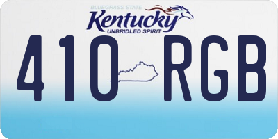 KY license plate 410RGB