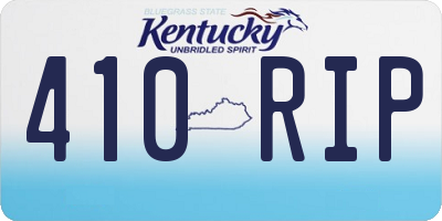 KY license plate 410RIP