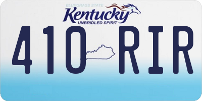 KY license plate 410RIR