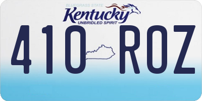 KY license plate 410ROZ