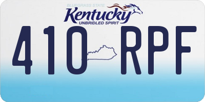 KY license plate 410RPF