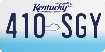 KY license plate 410SGY