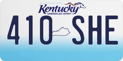 KY license plate 410SHE