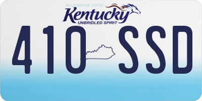 KY license plate 410SSD