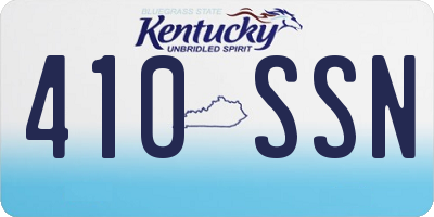 KY license plate 410SSN