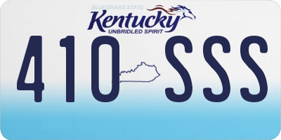 KY license plate 410SSS
