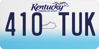 KY license plate 410TUK