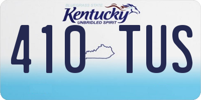 KY license plate 410TUS