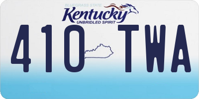 KY license plate 410TWA