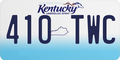 KY license plate 410TWC