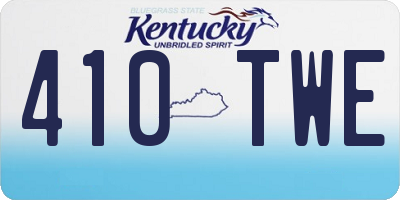 KY license plate 410TWE