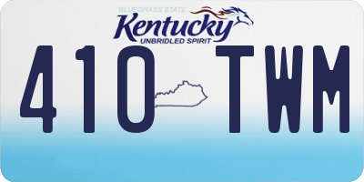 KY license plate 410TWM