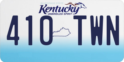 KY license plate 410TWN