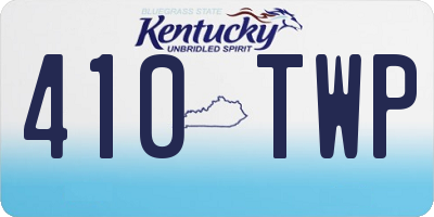 KY license plate 410TWP