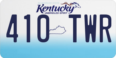 KY license plate 410TWR
