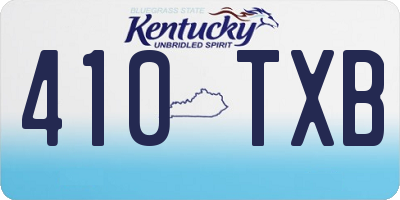 KY license plate 410TXB