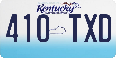 KY license plate 410TXD