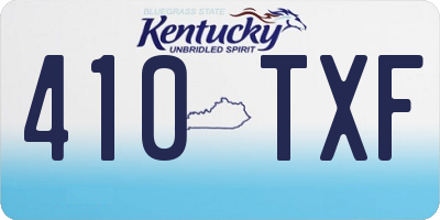 KY license plate 410TXF