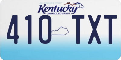KY license plate 410TXT