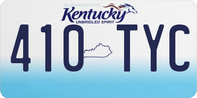 KY license plate 410TYC