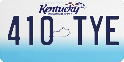 KY license plate 410TYE