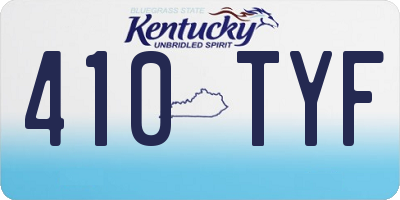 KY license plate 410TYF