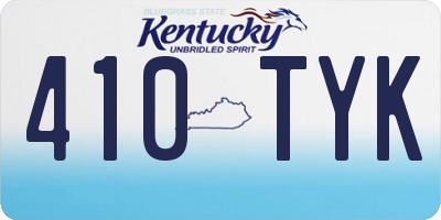 KY license plate 410TYK
