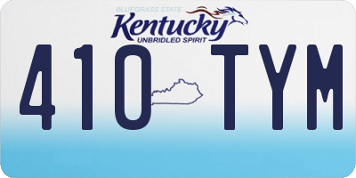 KY license plate 410TYM