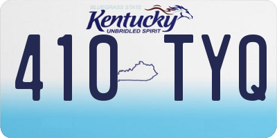 KY license plate 410TYQ