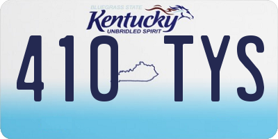 KY license plate 410TYS