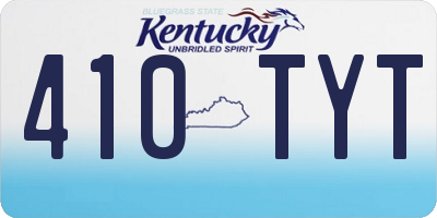 KY license plate 410TYT