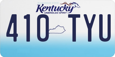 KY license plate 410TYU